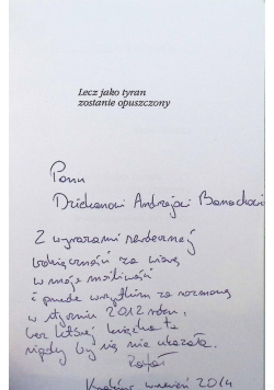 Lecz jako tyran zostanie opuszczony