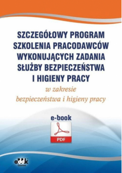 Szczegółowy program szkolenia pracodawców wykonujących zadania służby bezpieczeństwa i higieny pracy w zakresie bezpieczeństwa i higieny pracy (e-book)