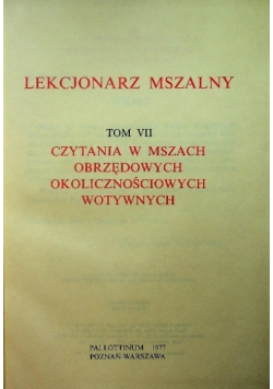 Lekcjonarz Mszalny Tom VII