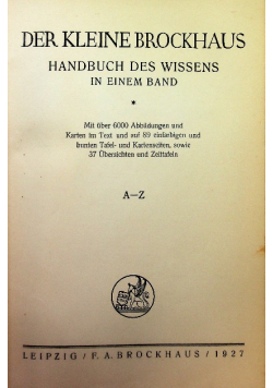 Der kleine Brockhaus, 1927 r.