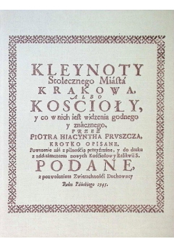 Kleynoty Stołecznego Miasta Krakowa