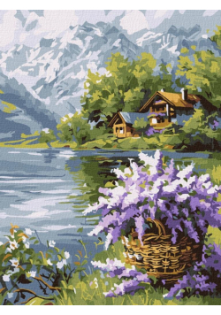 Malowanie po numerach - Liliowy kosz 30x40cm