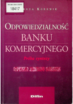 Odpowiedzialność banku komercyjnego