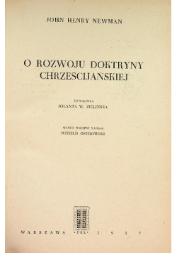 O rozwoju doktryny chrześcijańskiej