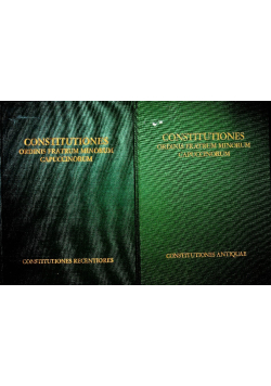 Constitutiones Ordinis Fratrum Minorum Capuccinorum Tom 1 i 2