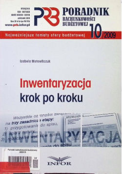 Poradnik rachunkowości budżetowej. Inwentaryzacja krok po kroku Nr 10 / 09