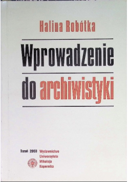 Wprowadzenie do archiwistyki