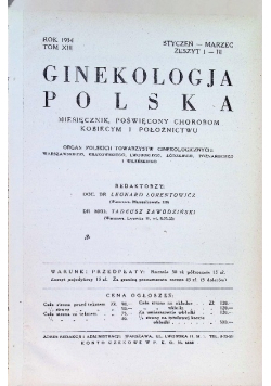 Ginekologja polska Tom XIII 1934 r.