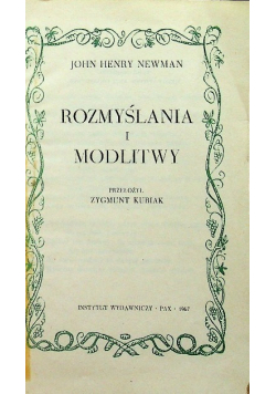 Rozmyślania i modlitwy