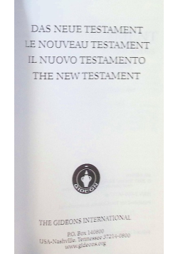Das neue Testament Le Nouveau Testament The New Testament