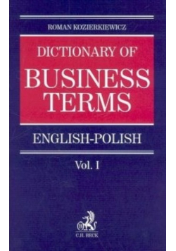 Dictionary of Business terms english-polish Vol. 1