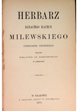 Herbarz Ignacego Kapicy Milewskiego 1870 r.