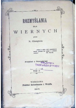 Rozmyślania Dla Wiernych Tom II 1895 r.