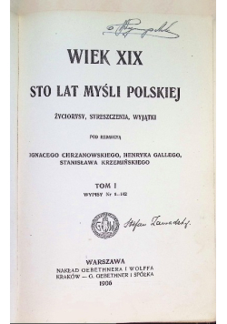 Wiek XIX Sto lat myśli Polskiej Tom I 1906 r.