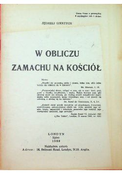 W obliczu zamachu na kościół