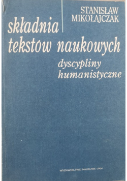 Składnia tekstów naukowych Dyscypliny humanistyczne