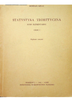 Statystyka teoretyczna część I