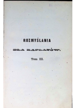 Rozmyślania dla kapłanów Tom III 1869 r.