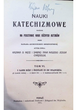 Nauki katechizmowe Tom 6 1911 r.