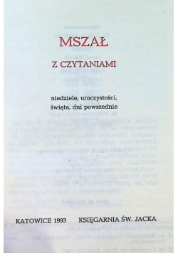 Mszał z czytaniami