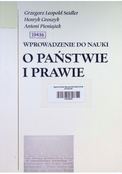 Wprowadzenie do nauki o państwie i prawie