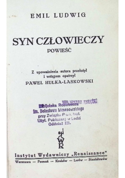 Syn człowieczy 1930 r.