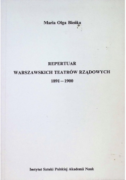 Repertuar warszawskich teatrów 1891 - 1900