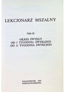 Lekcjonarz mszalny Tom 3