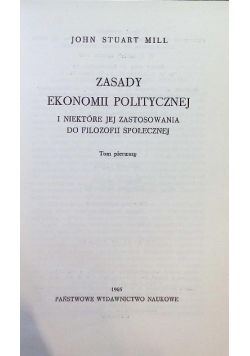 Zasady ekonomii politycznej. Tom I