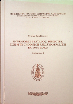 Inwentarze i katalogi bibliotek z Ziem Wschodnich Rzeczypospolitej