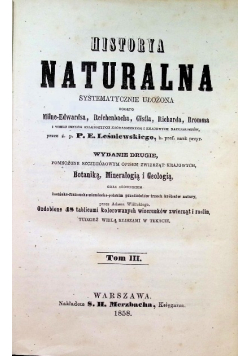 Historya Naturalna Tom III 1858 r.