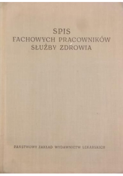 Spis fachowych pracowników służby zdrowia