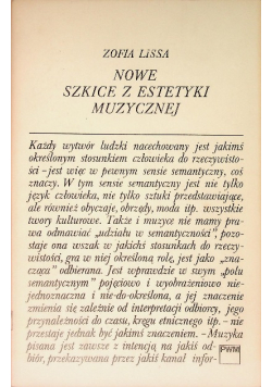 Nowe szkice z estetyki muzycznej