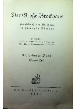 Der Grosse Brockhaus Band 18 1934 r.