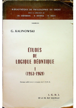 Etudes de logique deontique I