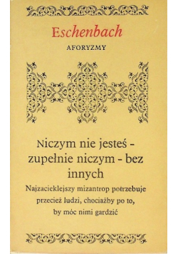 Eschenbach Aforyzmy