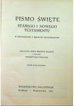 Pismo Święte Starego i Nowego Testamentu