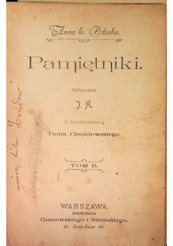 Płocka Pamiętniki Tom II, 1898 r.