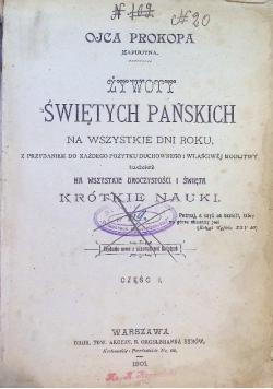 Żywoty Świętych Pańskich na wszystkie dnie roku, 1901 r.