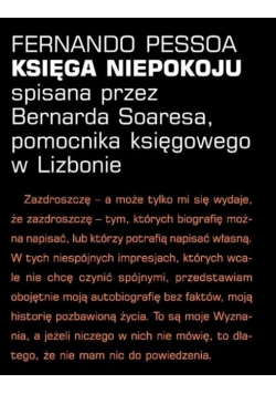 Księga niepokoju spisana przez Bernarda Soaresa, pomocnika księgowego w Lizbonie