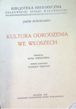 Kultura odrodzenia we Włoszech 1930 r.
