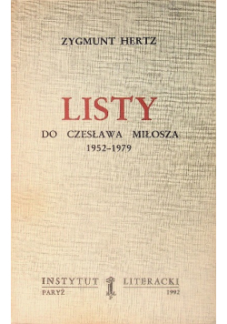 Listy do Czesława Miłosza 1952-1979