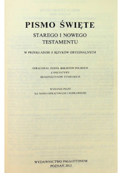 Pismo święte Starego i Nowego Testamentu