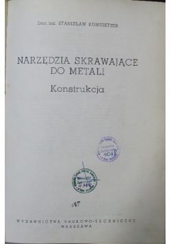 Narzędzia skrawające do metali