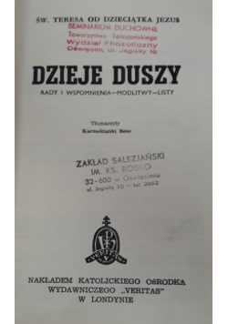 Dzieje duszy. Rady i wspomnienia-modlitwy-listy
