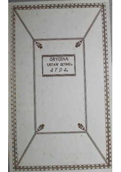 Orygina Ustaw Seymu 1791