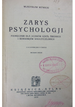 Zarys psychologji 1929 r.