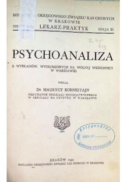 Psychoanaliza, 1930r