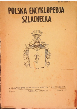 Polska encyklopedia szlachecka Tom III 1935 r.
