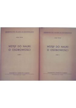 Wstęp do nauki o osobowości Część I i II
